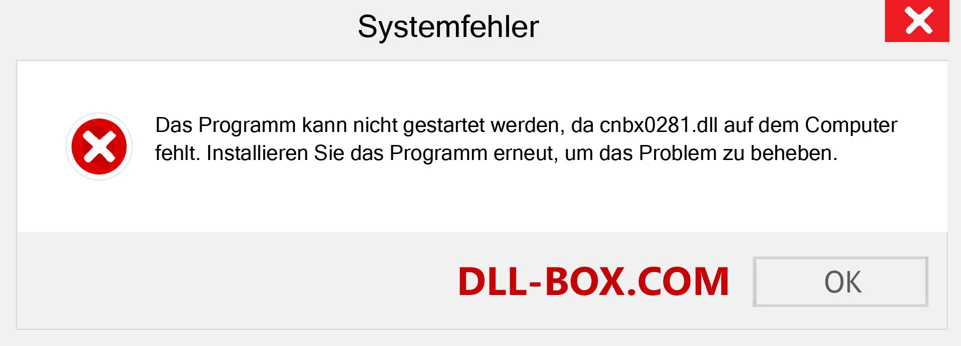 cnbx0281.dll-Datei fehlt?. Download für Windows 7, 8, 10 - Fix cnbx0281 dll Missing Error unter Windows, Fotos, Bildern